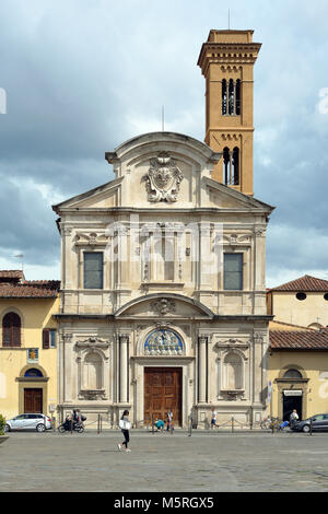 Franziskaner Kirche Chiesa di San Salvatore di Ognissanti am Piazza di Ognissanti in Florenz - Italien. Stockfoto