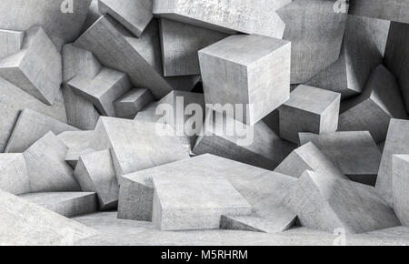 Geometrische konkreten Hintergrund 3D Rendering image Stockfoto