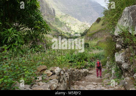 Wanderweg, Tal Paul, Santo Antao, Kap Verde Stockfoto