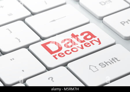 Informationskonzept: Datenrettung auf Computer Tastatur Hintergrund Stockfoto