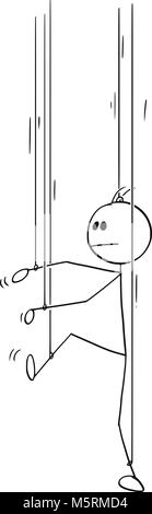 Cartoon von Mann oder Unternehmer als Marionette ohne Seinen eigenen Willen Stock Vektor
