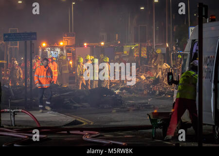 Leicester, Großbritannien. 26 Feb, 2018. Der Shop Explosion auf Hinckley Road in Leicester Sonntag, 25. Februar 2018. Der Shop Explosion auf Hinckley Road in Leicester Sonntag, den 25. Februar 2018. Quelle: David Morton/Alamy leben Nachrichten Stockfoto