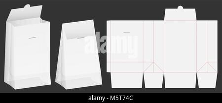 Paper bag gestanzte Mock up template Vector Stock Vektor