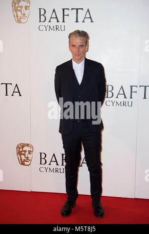 Der Schauspieler Peter Capaldi, die der Arzt in BBC-TV-Show Doctor Who, posiert für ein Foto bei der 26 Britischen Akademie Cymru Auszeichnungen spielte in St David's Stockfoto