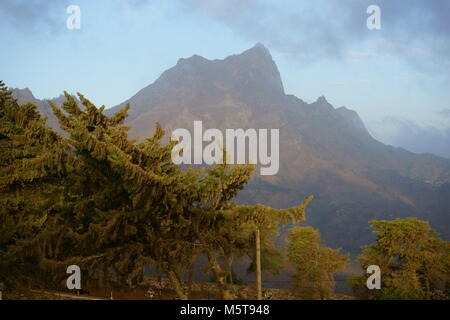 Berglandschaft in der Nähe von Rui Vaz, Insel Santiago, Kap Verde Stockfoto