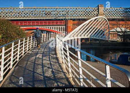 Kreuzung Krämerbrücke in Castlefield, Manchester Stockfoto