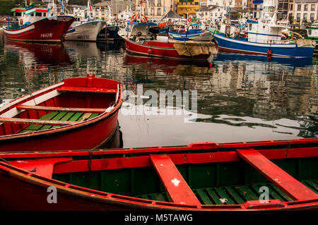 Seile und Angeln Werkzeuge, Netze. Asturien, Fischer Stockfoto