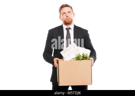 Büroangestellter mit persönlichem Eigentum Stockfoto