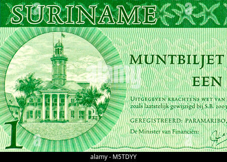 Surinam 1 Dollar Bank Note Stockfoto