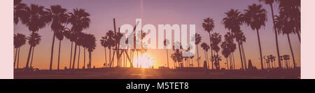 Venice Beach Panorama Blick auf den Sonnenuntergang Stockfoto