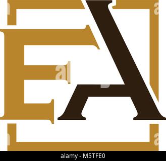 Schreiben EA Logo Design Template Vector Stock Vektor