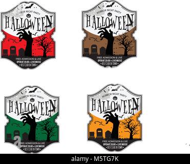 Halloween Trick oder Symbol Poster behandeln Stock Vektor