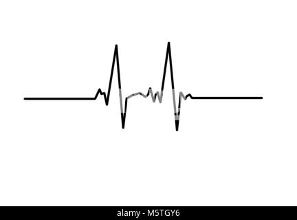 Heartbeat Symbol, Life Line Elektrokardiogramm Abbildung Stockfoto