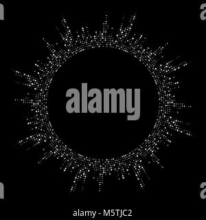 Weiß gepunkteten runde Equalizer auf schwarzem Hintergrund Stock Vektor