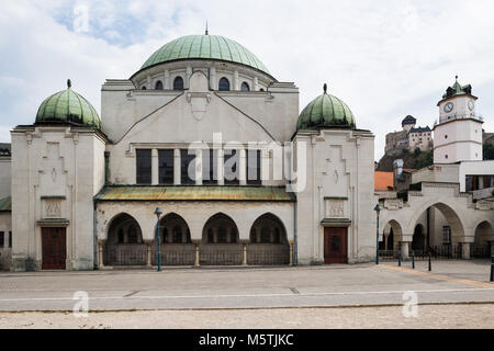 Trencin, Slowakei. 03. AUGUST 2015. Alte Synagoge in Trencin. 1912 Bauen. Stockfoto