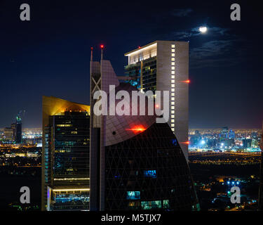 Beginn der Full moon Eclipse über Dubai am 31. Januar 2018 Stockfoto