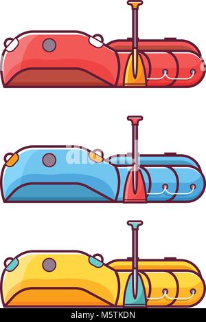Angeln Schlauchboot Rafting Boot Symbol Stock Vektor