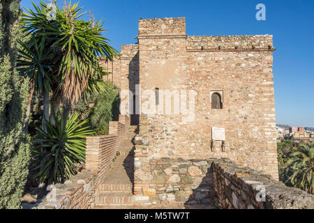 Historisches Monument, La Alcazaba, palastartigen Befestigungsanlage. Malaga, Spanien. Stockfoto