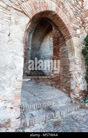 Historisches Monument, La Alcazaba, palastartigen Befestigungsanlage. Malaga, Spanien. Stockfoto