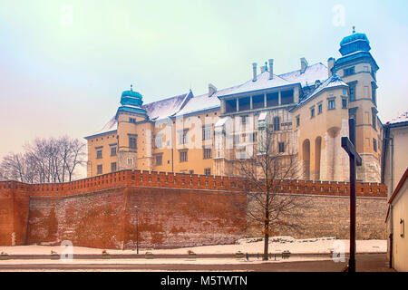 Krakau, Polen - 12. Februar 2018 Auf Wawel Wawel Hill Stockfoto