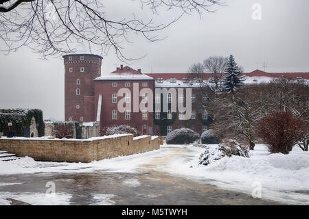 Krakau, Polen - 12. Februar 2018 Auf Wawel Wawel Hill Stockfoto