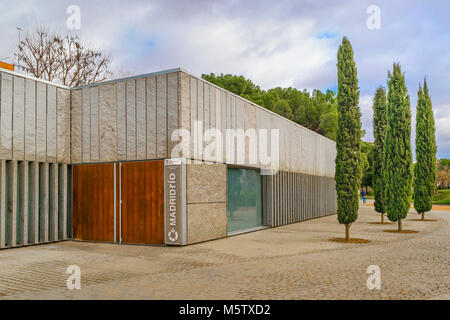 Urban Winter Szene in Arganzuela Distrikt Park, Madrid, Spanien Stockfoto