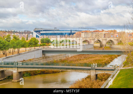 Urban Winter tag Szene in Arganzuela Distrikt, Madrid, Spanien Stockfoto