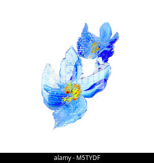 Von Hand bemalt Modern blaue Blume Stockfoto