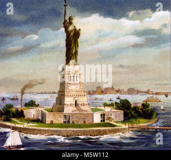 Frédéric Auguste Bartholdi (1834-1904), französischer Bildhauer, entworfen, um die Freiheitsstatue hier in einem frühen Künstler Eindruck gesehen. Stockfoto