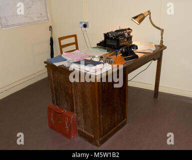 Alan Turings Schreibtisch, Bletchley Park Stockfoto