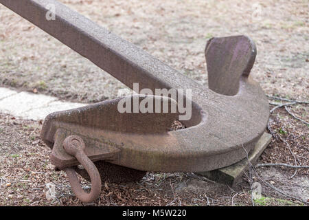 Detail Bild eines großen Rostiger Anker Stockfoto