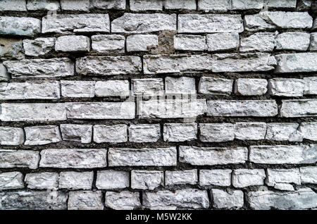 Alte weiße Mauer strukturierten Hintergrund. Vintage Brickwall Square weiß getünchten Textur. Grunge weißes Mauerwerk Oberfläche. Design Element. Stockfoto