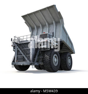 Heavy Mining Truck auf Weiß. 3D-Darstellung Stockfoto