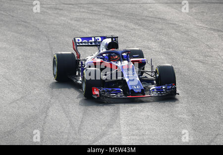 Von Toro Rosso Brendon Hartley während einem Tag Vorsaison-testprogramm auf dem Circuit de Barcelona-Catalunya, Barcelona. Stockfoto