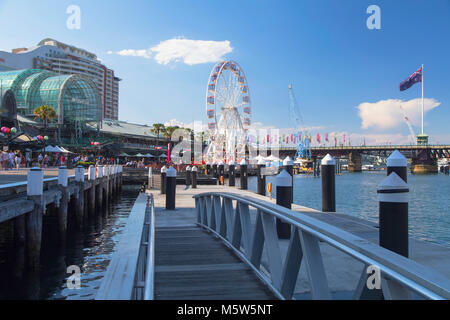 Riesenrad in Darling Harbour, Sydney, New South Wales, Australien Stockfoto