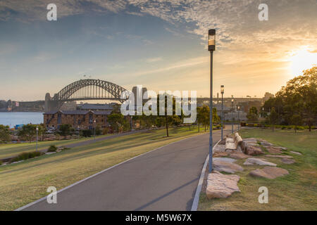 Sydney Harbour Bridge von barangaroo finden, Sydney, New South Wales, Australien Stockfoto