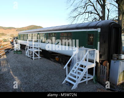 Sleeperzzz.com Jugendherberge Rogart Bahnhof Schottland März 2012 Stockfoto