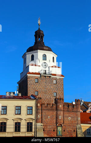 Krakauer Tor (Brama Krakowska) in Lublin Altstadt Stockfoto