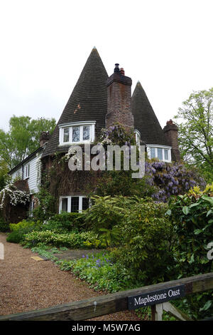 Oast Häuser für hop Bierbrauen in Guestling, East Sussex, Großbritannien Stockfoto