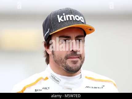 Fernando Alonso McLaren während der Tag einer Vorsaison-testprogramm auf dem Circuit de Barcelona-Catalunya, Barcelona. Stockfoto