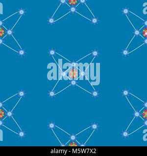 Abstrakte nahtlose Textur von Sternen und geometrische Formen. Stock Vektor