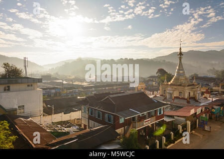 Kalaw: Zentrum, Aung Chan Thar Zedi Pagode,, Shan Staat, Myanmar (Birma) Stockfoto