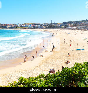 In Australien Menschen in bondie Beach und das Resort in der Nähe von Ocean Stockfoto