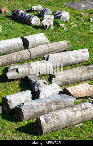 Antike römische Ruinen closeup, Domus Augustana auf Palatin, Rom, Latium, Italien. Stockfoto