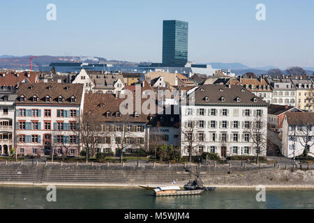 Basel, Schweiz sehr kalten und klaren Tag Stockfoto