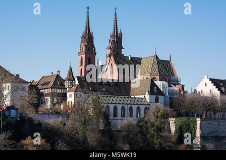 Basel, Schweiz sehr kalten und klaren Tag Stockfoto