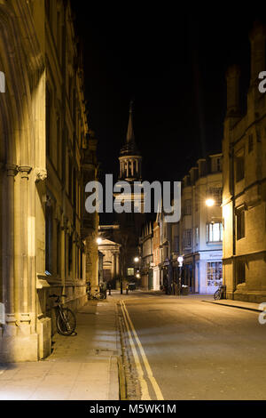 Turl Street bei Nacht. Oxford, Oxfordshire, England Stockfoto