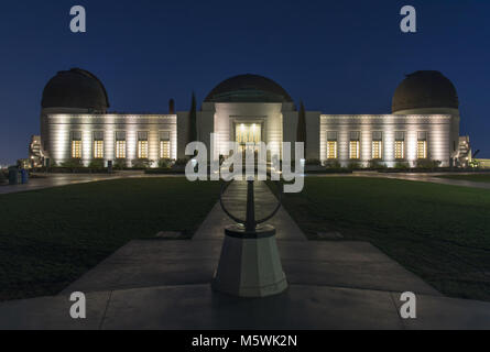 Los Angeles, Kalifornien - 23. Februar 2018: Die Außenseite des Griffith Observatory Stockfoto