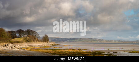 Ulverston Sand aus Bardsea genommen in der Leven Mündung in Richtung Flookborough auf die cartmel Halbinsel. Stockfoto