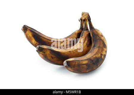 verwöhnte Banane isoliert auf weißem Hintergrund Stockfoto